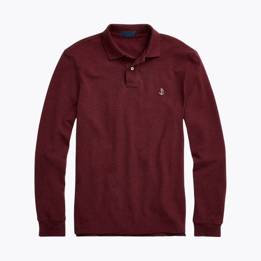 Mesh Long-Sleeve Polo Shirt