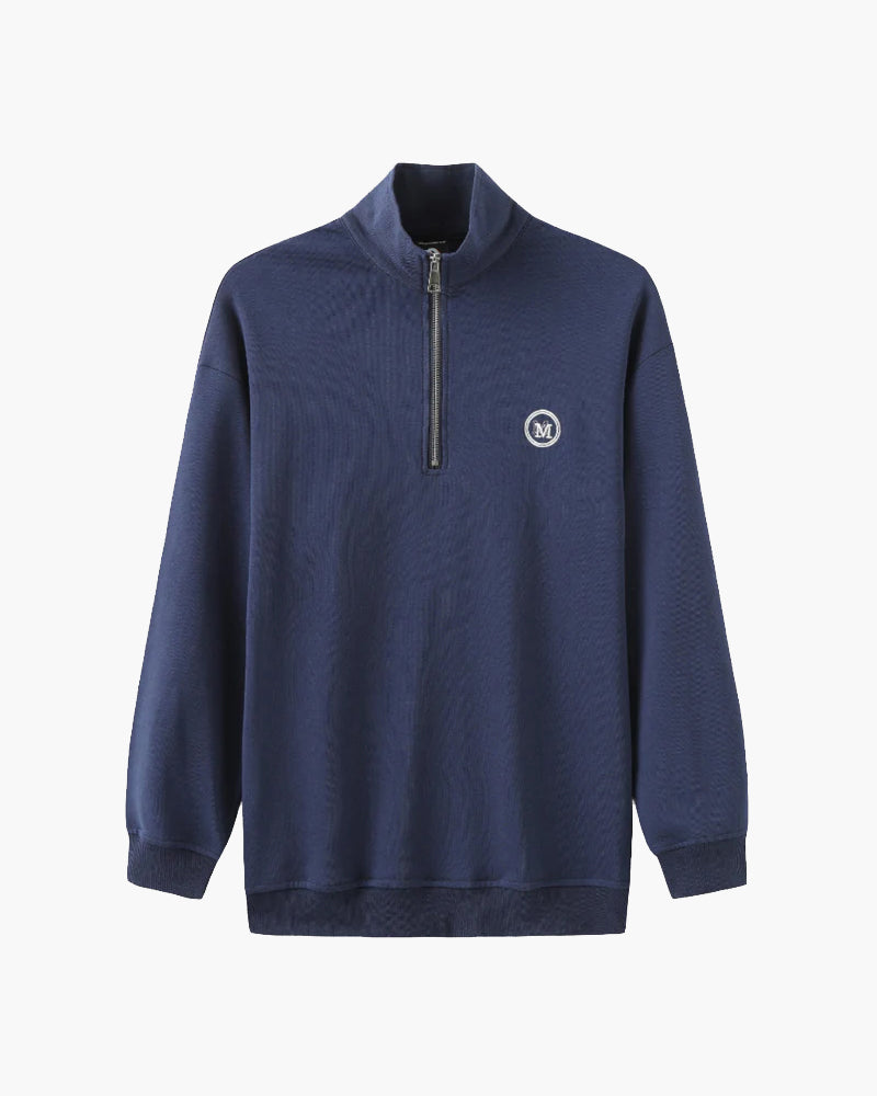 Polo collar sweater Zip up