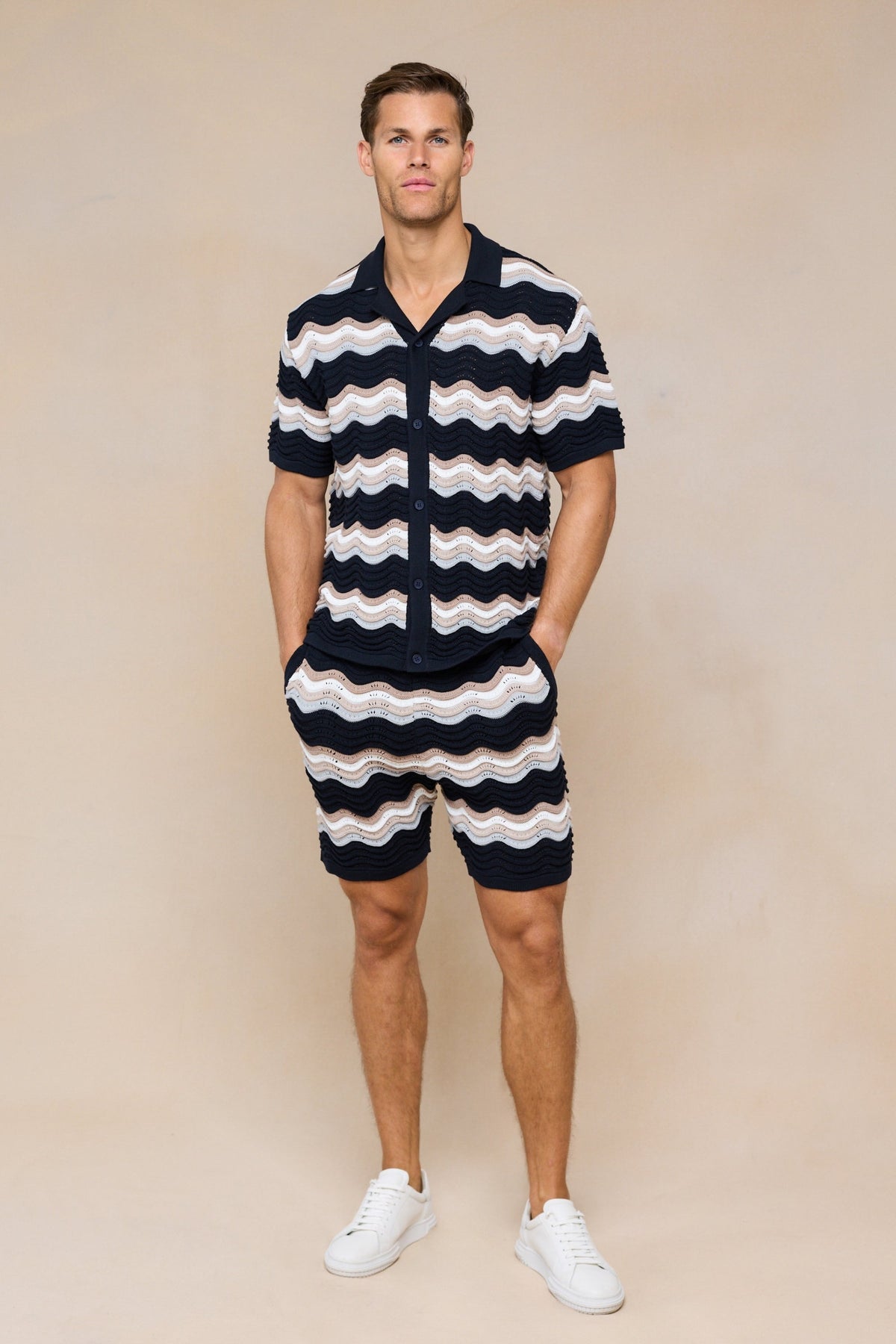 Primavera Crochet Knit Short - Black/Brown