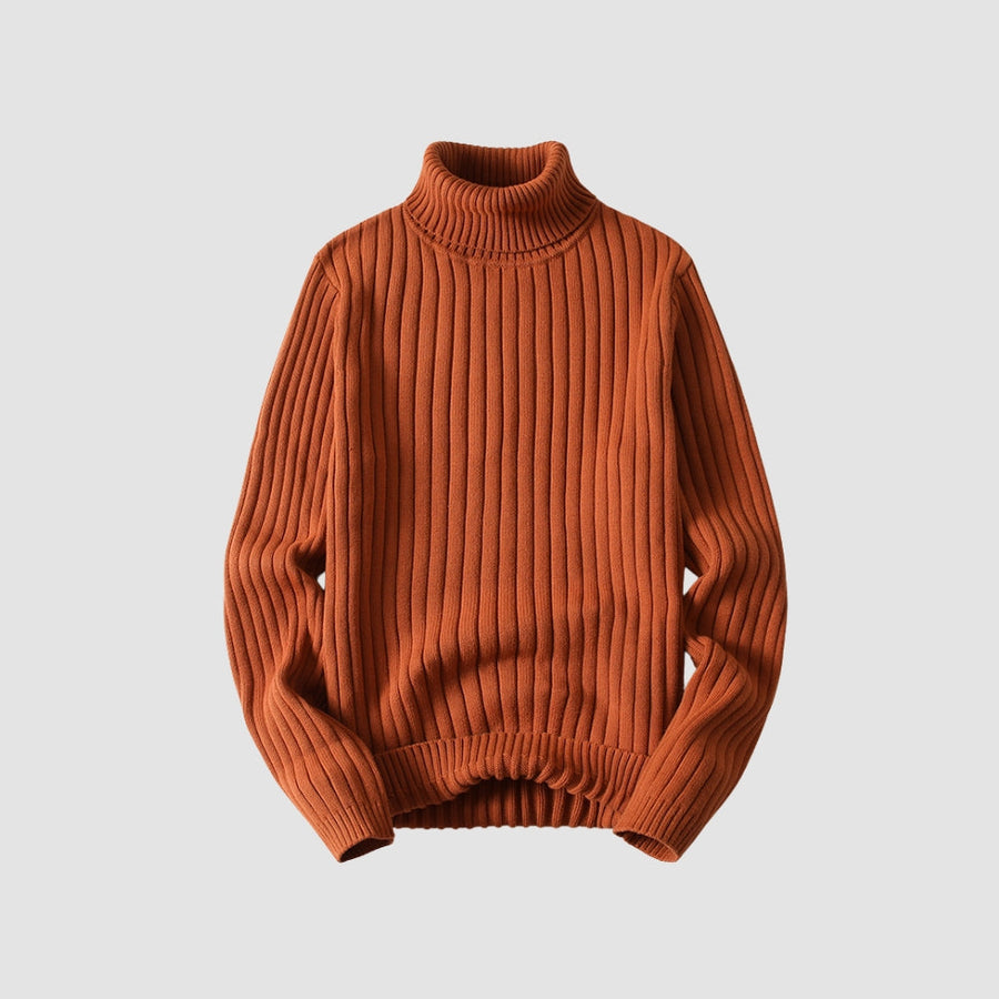 Old Money Twisted Turtleneck Knit Sweater