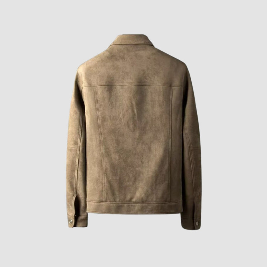 Old Money Stretch Suede Lapel Jacket