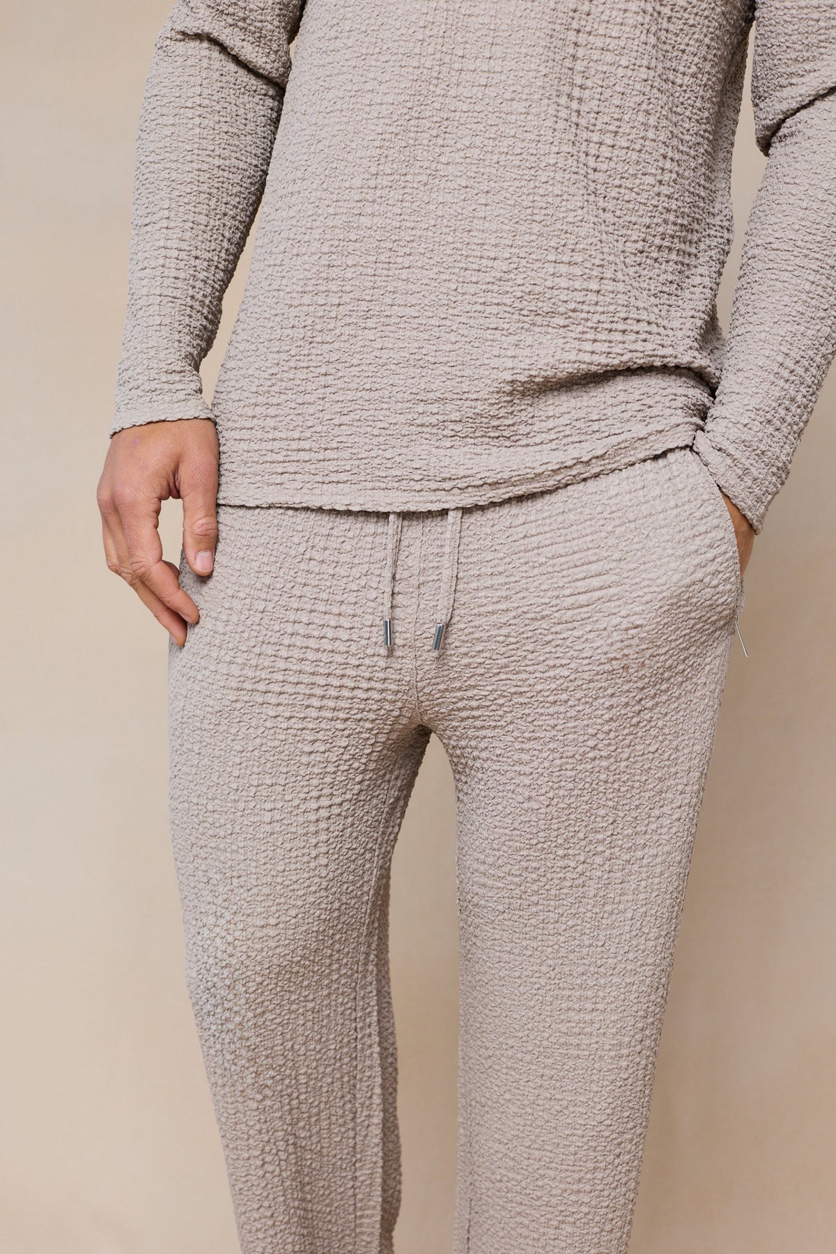 Artie Ruched Textured Trouser - Mushroom