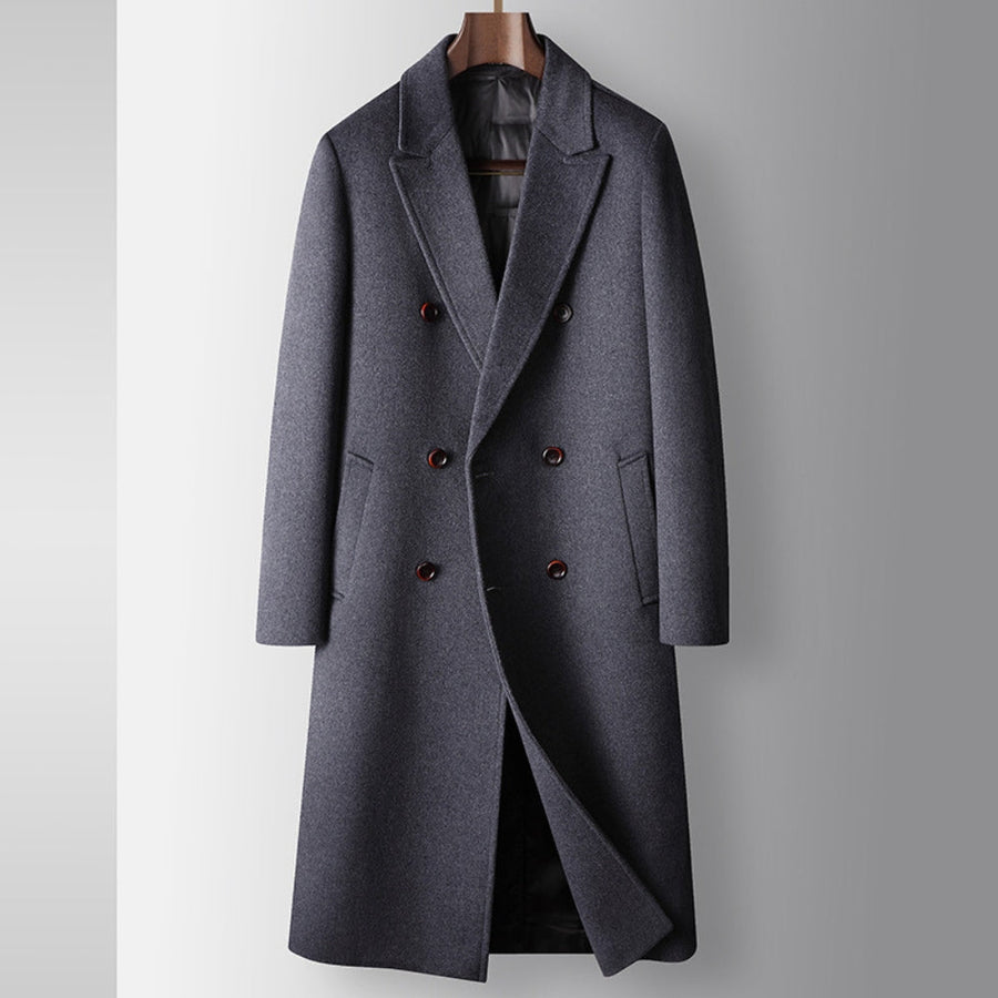 Old Money Double-Breasted Wool Windbreaker Coat