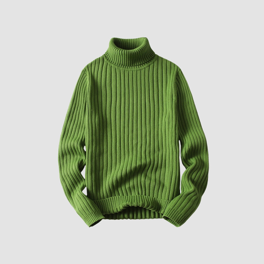 Old Money Twisted Turtleneck Knit Sweater