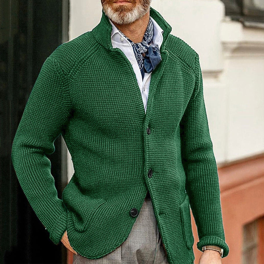 Old Money Slim-Fit Stand Collar Knitted Sweater
