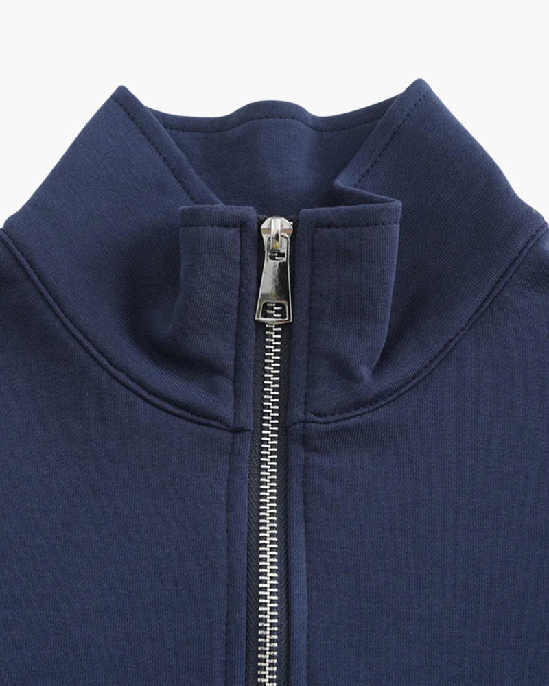 Polo collar sweater Zip up