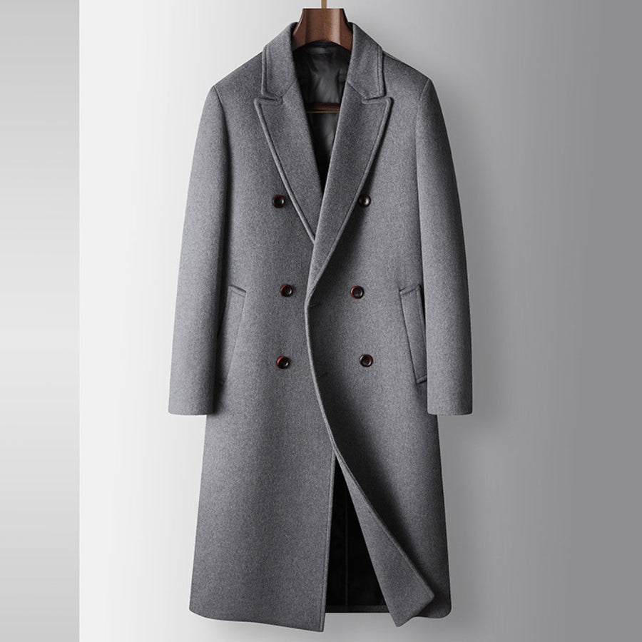 Old Money Double-Breasted Wool Windbreaker Coat