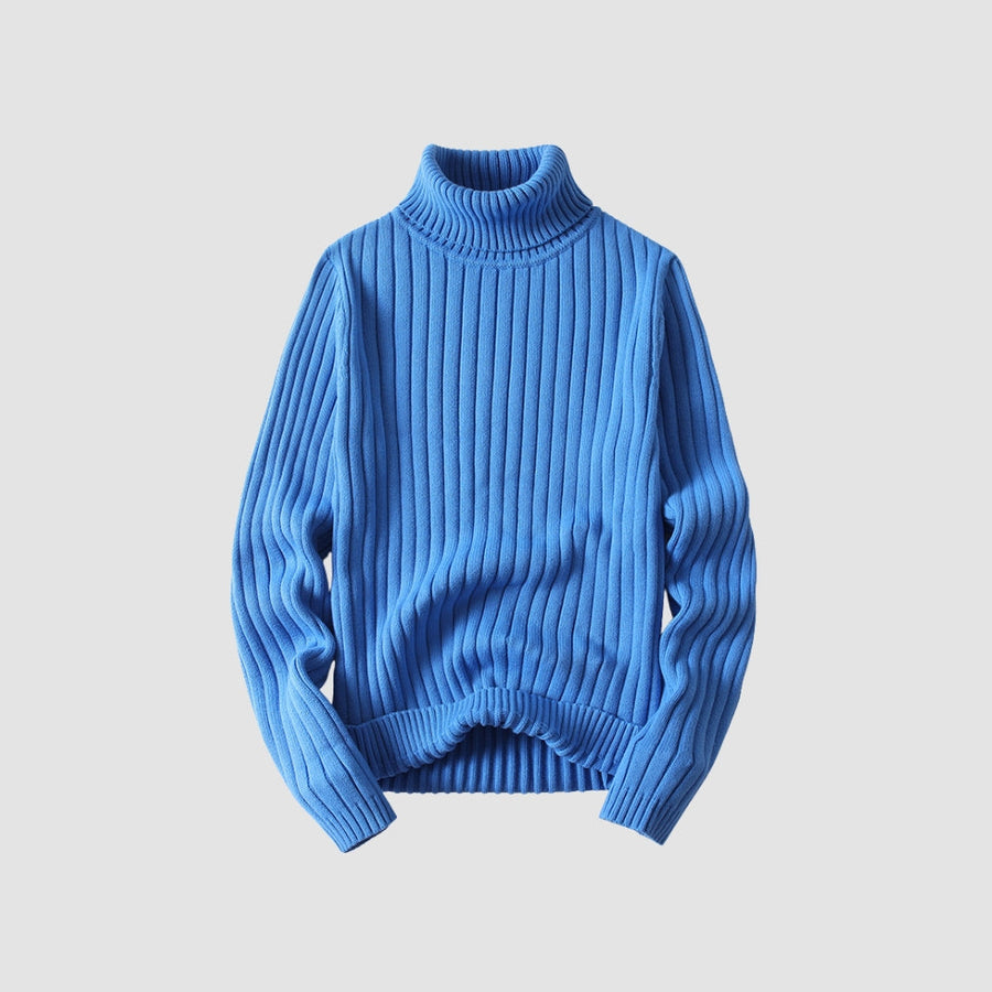Old Money Twisted Turtleneck Knit Sweater