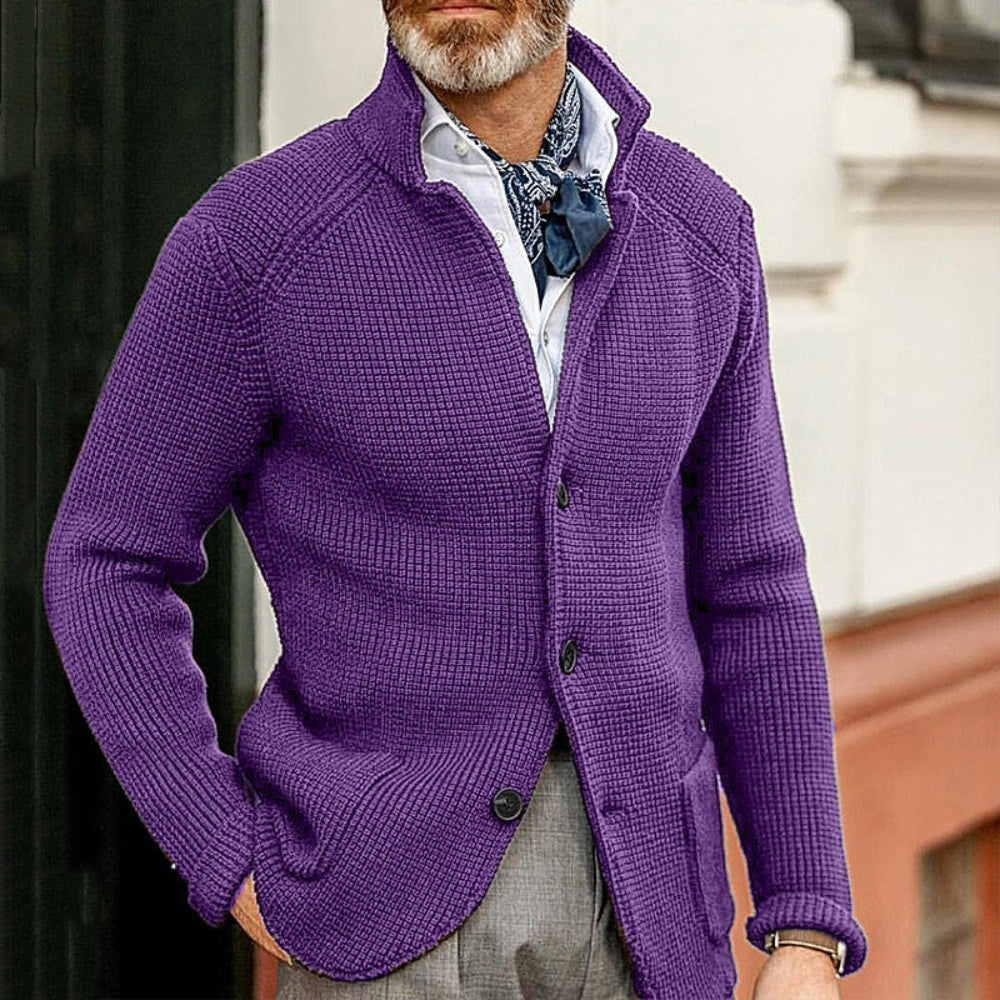 Old Money Slim-Fit Stand Collar Knitted Sweater