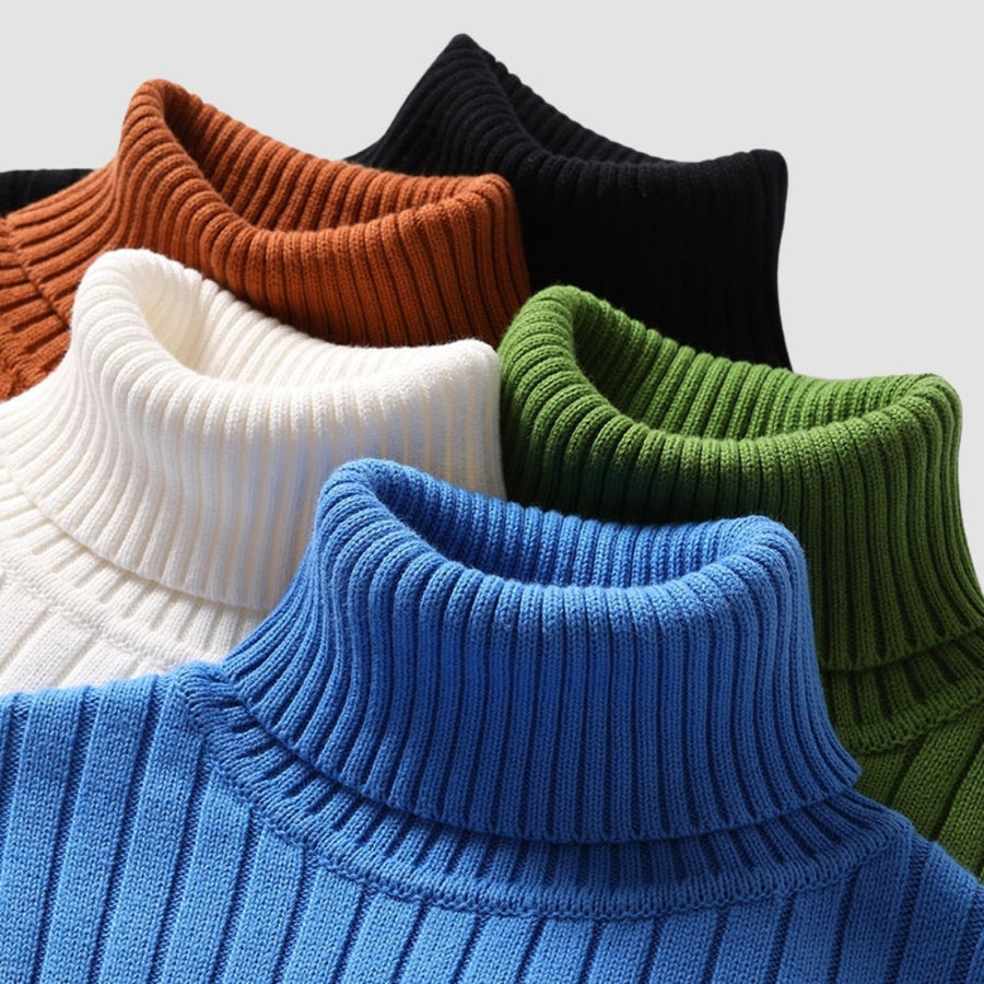 Old Money Twisted Turtleneck Knit Sweater