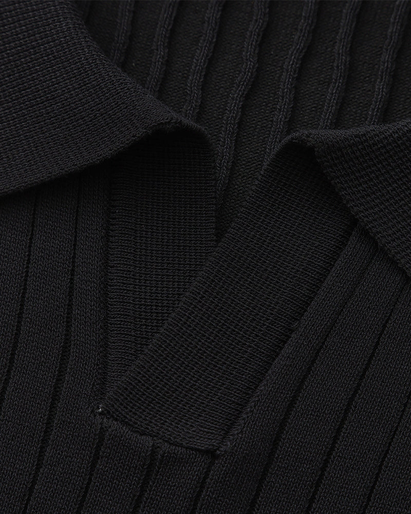Premium Ribbed Knit Polo