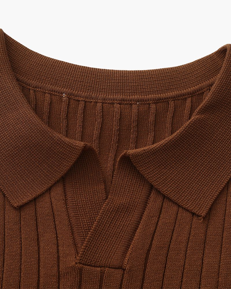 Premium Ribbed Knit Polo
