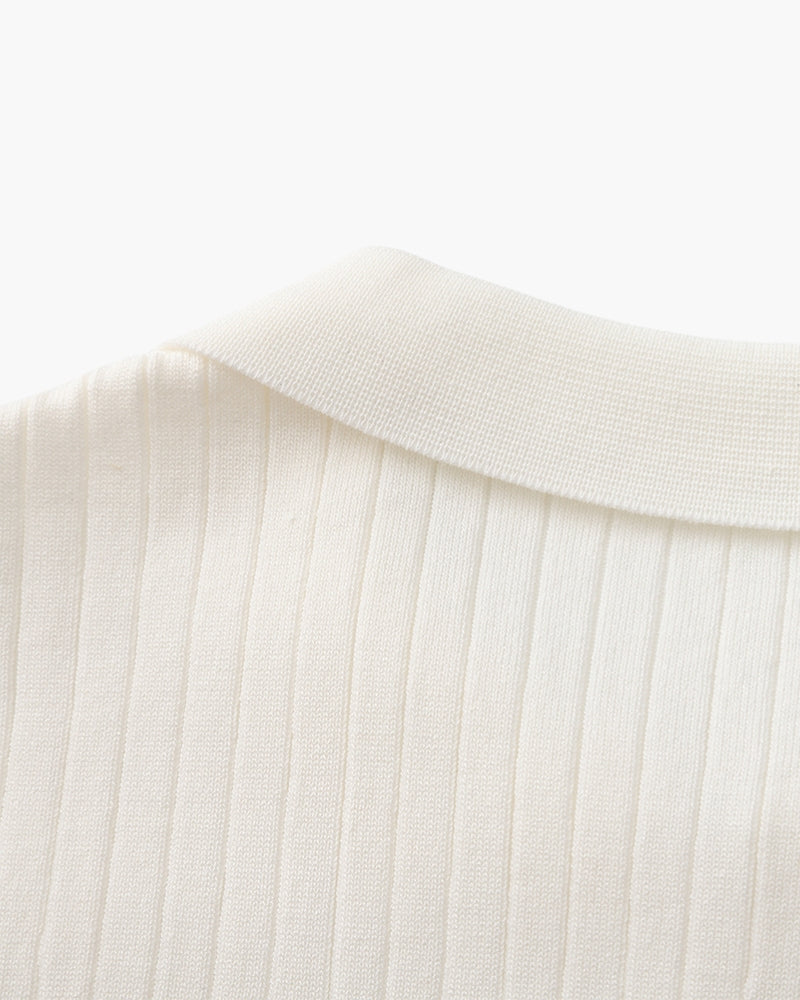 Premium Ribbed Knit Polo