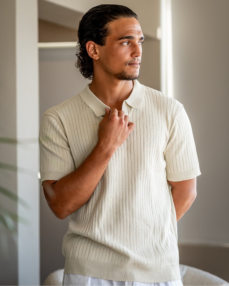 Premium Ribbed Knit Polo