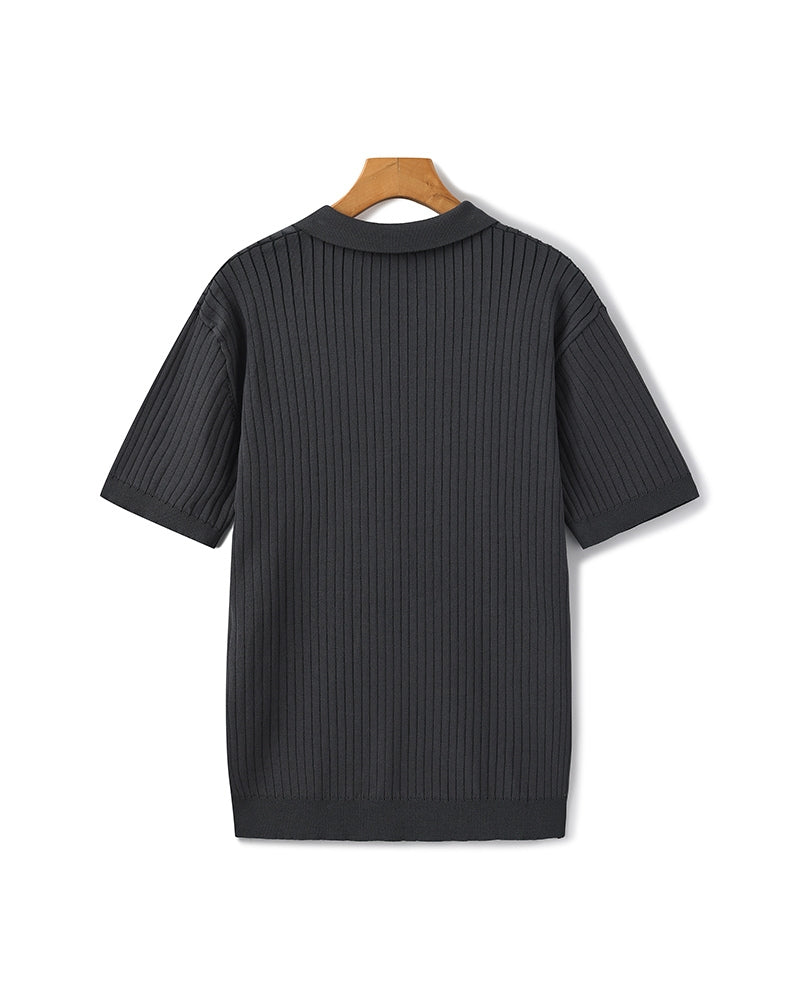 Premium Ribbed Knit Polo