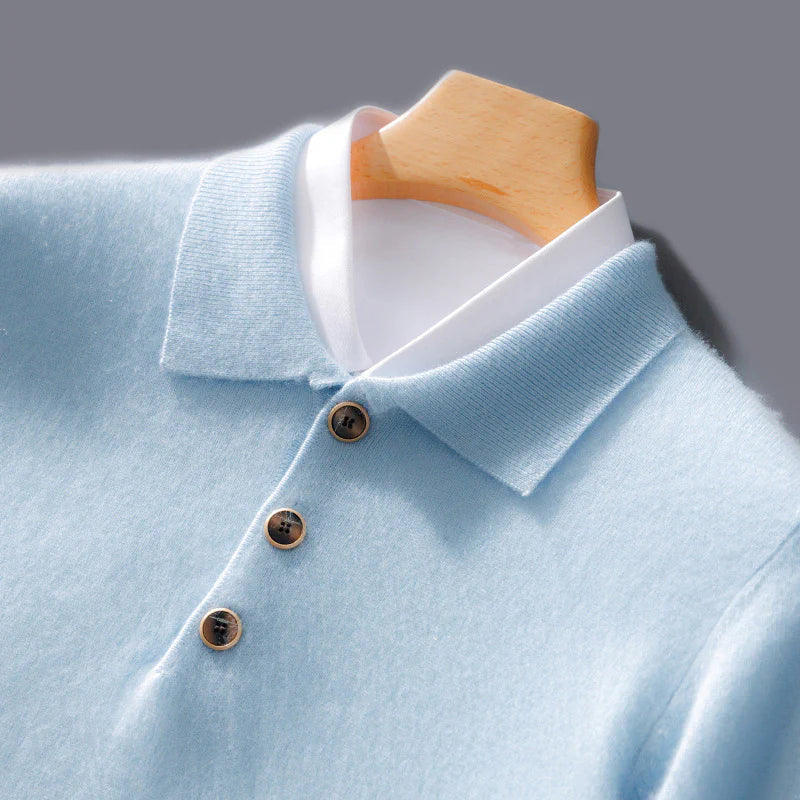 Old Money Cashmere Polo Jumper
