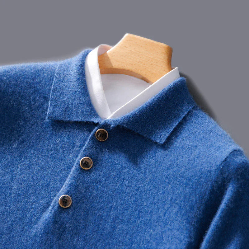 Old Money Cashmere Polo Jumper