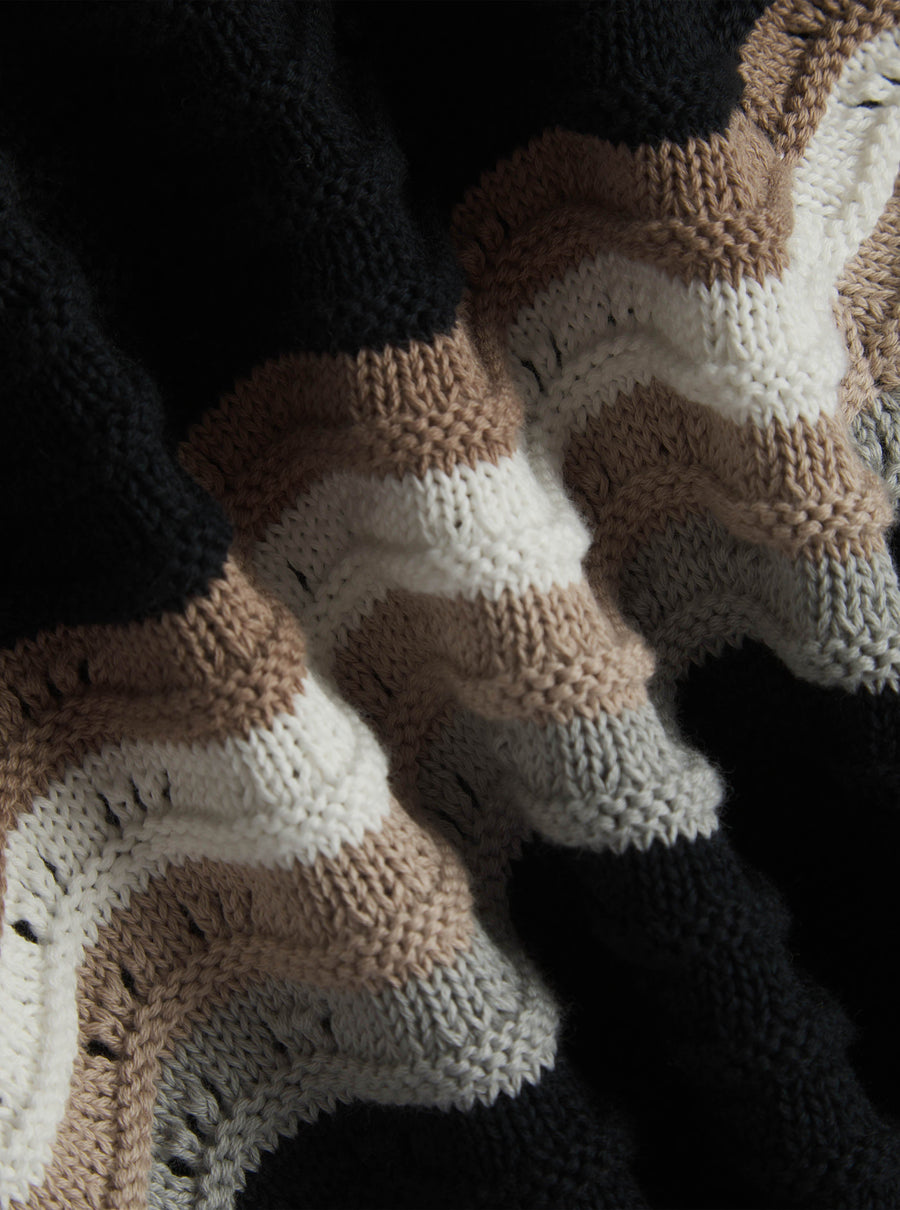 Primavera Crochet Knit Short - Black/Brown