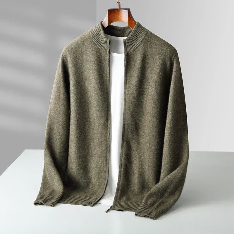 Old Money Men’s Cashmere Zip Jacket
