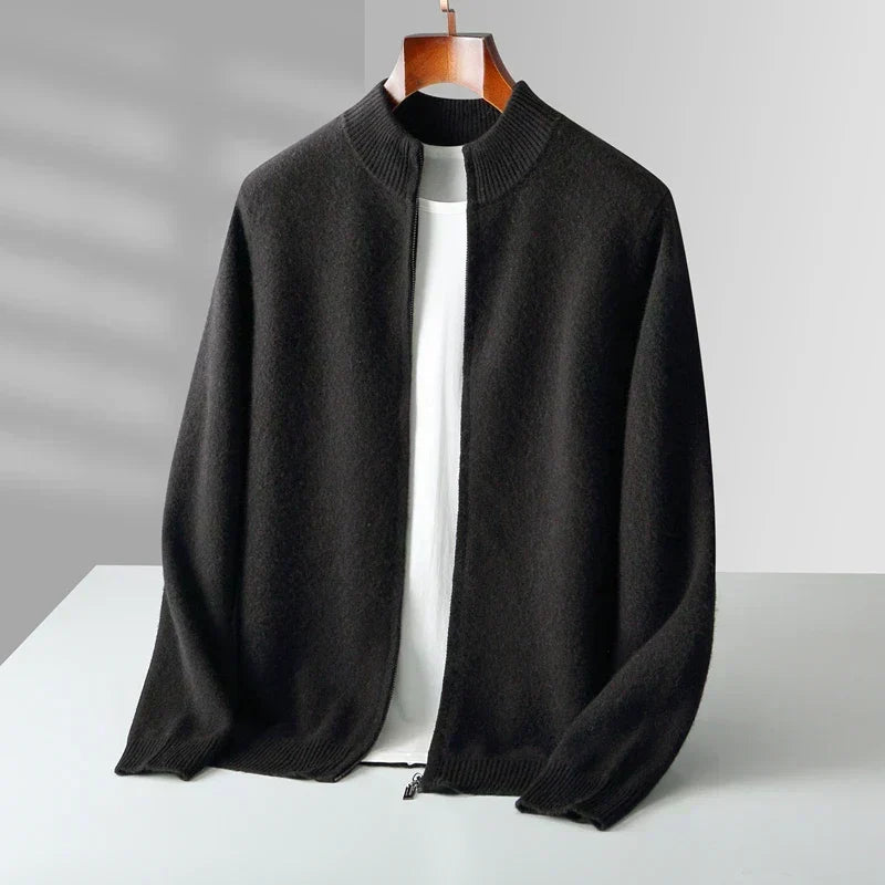 Old Money Men’s Cashmere Zip Jacket