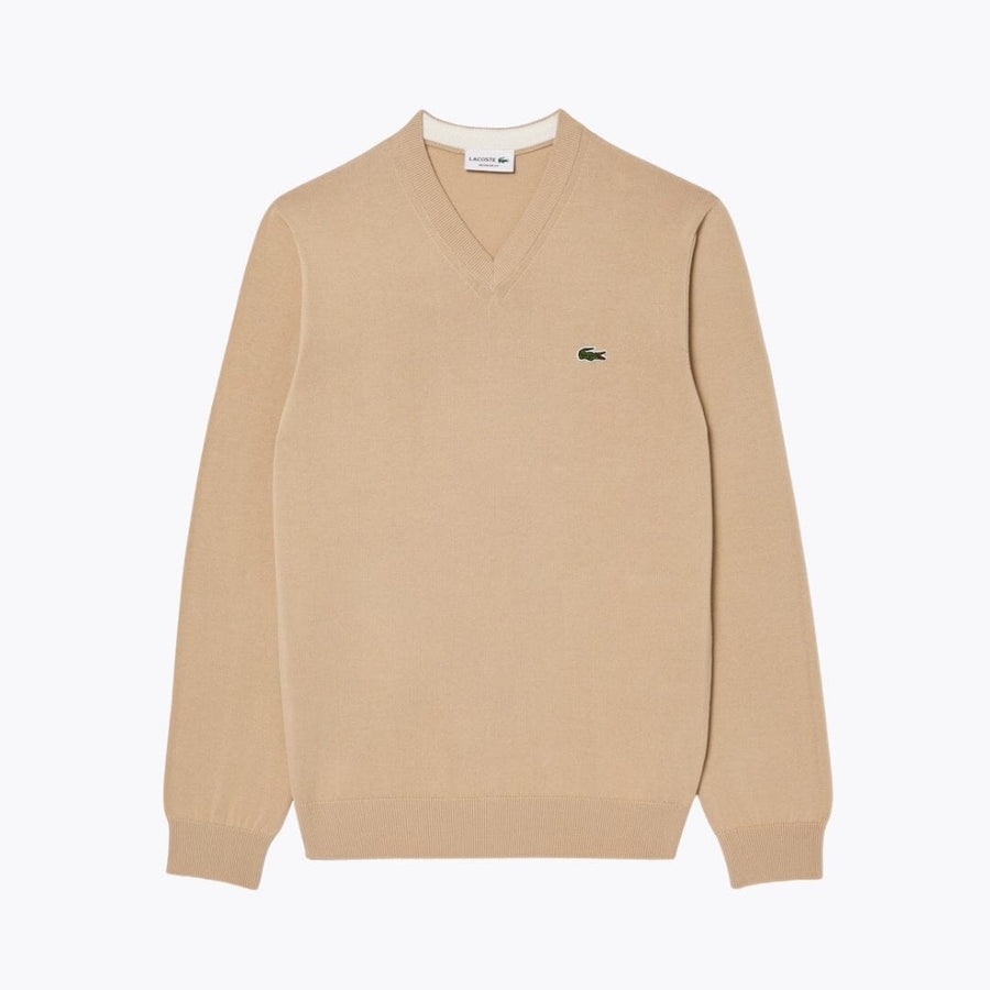 LC Monochrome Cotton V-neck Sweater