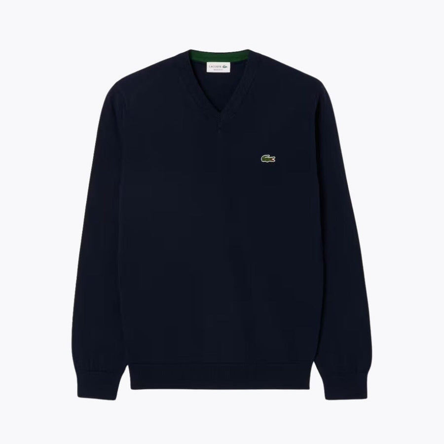 LC Monochrome Cotton V-neck Sweater