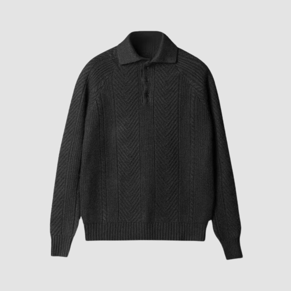 Old Money Old Money Knitted Polo Thermal Sweater